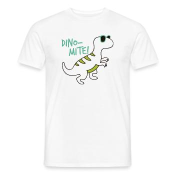 Cooler Dinosaurier Dino-Mite Sonnenbrille Fun - Männer T-Shirt - Weiß - Vorne - AI Model Male 178 dark (178cm)