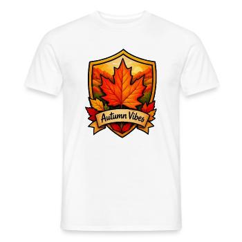 Herbstlaub Shield Vibes - Männer T-Shirt - Weiß - Vorne - AI Model Male 178 dark (178cm)
