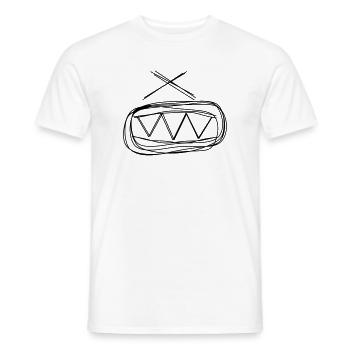 Trommel handgezeichnet - Männer T-Shirt - Weiß - Vorne - AI Model Male 178 dark (178cm)
