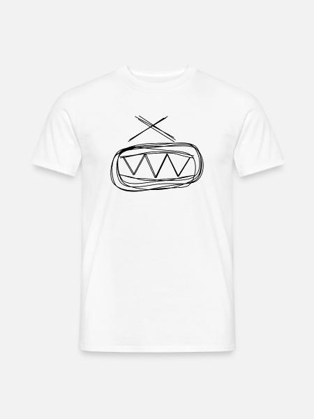Trommel handgezeichnet - Männer T-Shirt - Weiß