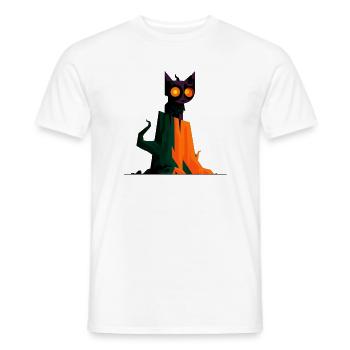 Spooky Geometry Cat - Männer T-Shirt - Weiß - Vorne - AI Model Male 178 dark (178cm)