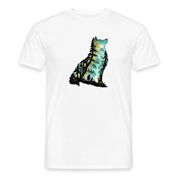 Waldwolf im Mondlicht - Männer T-Shirt - Weiß - Vorne - AI Model Male 178 dark (178cm)
