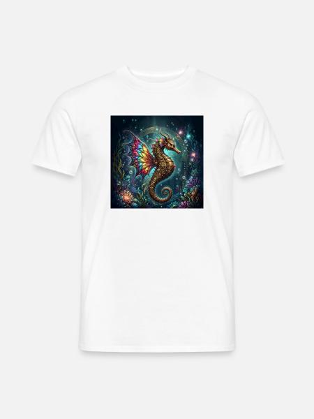 Steampunk-Seepferdchen - Männer T-Shirt - Weiß