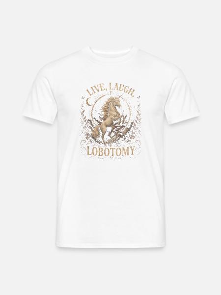 Einhorn-Goldkreis - Männer T-Shirt - Weiß