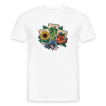 Samentausch – Gemeinsam wachsen lassen - Männer T-Shirt - Weiß - Vorne - AI Model Male 178 dark (178cm)