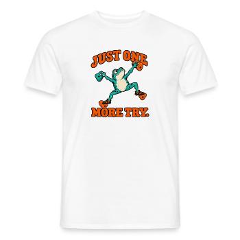 Nur noch ein Versuch Frosch – Bouldering - Männer T-Shirt - Weiß - Vorne - AI Model Male 178 dark (178cm)
