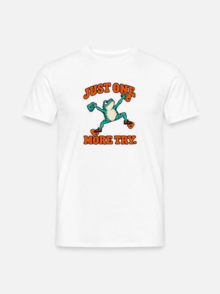 Nur noch ein Versuch Frosch – Bouldering - Männer T-Shirt - Weiß