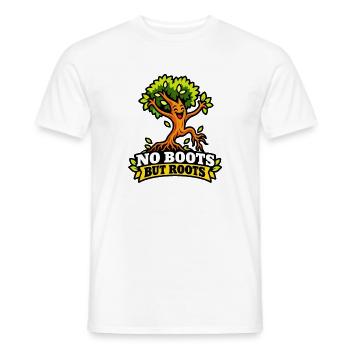 No Boots But Roots – Lustiger Baum - Männer T-Shirt - Weiß - Vorne - AI Model Male 178 dark (178cm)