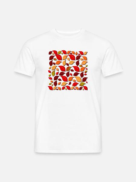 Herbstlaub Muster - Männer T-Shirt - Weiß