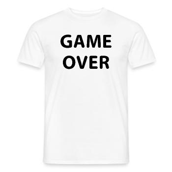 Game Over Gamer minimalistisch - Männer T-Shirt - Weiß - Vorne - AI Model Male 178 dark (178cm)