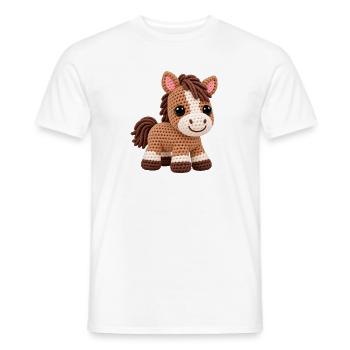 Häkelpferd Kuschelpony - Männer T-Shirt - Weiß - Vorne - AI Model Male 178 dark (178cm)