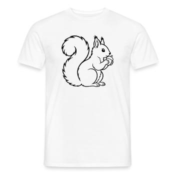 Eichhörnchen mit Eichel – Wald Natur - Männer T-Shirt - Weiß - Vorne - AI Model Male 178 dark (178cm)