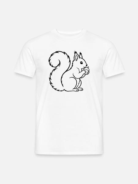 Eichhörnchen mit Eichel – Wald Natur - Männer T-Shirt - Weiß