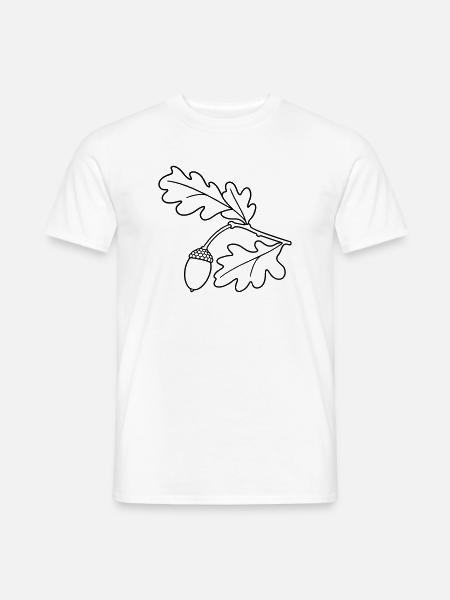 Eichenzweig mit Eichel – Eiche Blätter - Männer T-Shirt - Weiß