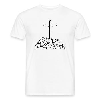 Gipfelkreuz – Berge Wandern Gipfel - Männer T-Shirt - Weiß - Vorne - AI Model Male 178 dark (178cm)