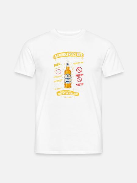 Alkoholfreies Bier 0,0% Design - Männer T-Shirt - Weiß