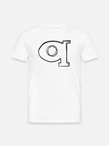 Kleinbuchstabe q handgezeichnet - Männer T-Shirt - Weiß