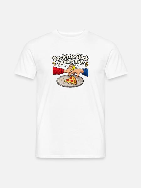 Das letzte Stück gehört mir! Pizza Comic - Männer T-Shirt - Weiß