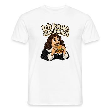 Descartes Burger – Ich kaue, also bin ich - Männer T-Shirt - Weiß - Vorne - AI Model Male 178 dark (178cm)