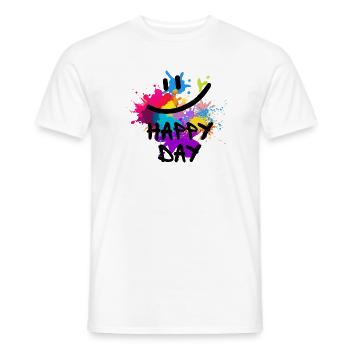 Happy Day - positive Vibes - Männer T-Shirt - Weiß - Vorne - AI Model Male 178 dark (178cm)