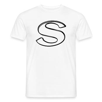 Kleinbuchstabe s handgezeichnet - Männer T-Shirt - Weiß - Vorne - AI Model Male 178 dark (178cm)