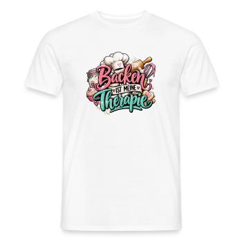 Backen ist meine Therapie – Backliebe Geschenk  - Männer T-Shirt - Weiß - Vorne - AI Model Male 178 dark (178cm)
