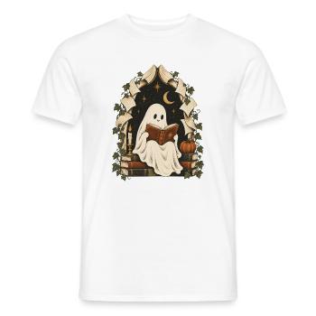 Geisterhafte Bibliotheksnacht - Männer T-Shirt - Weiß - Vorne - AI Model Male 178 dark (178cm)