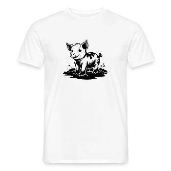 Ferkel im Schlamm - Männer T-Shirt - Weiß - Vorne - AI Model Male 178 dark (178cm)