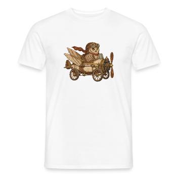 Steampunk Eulenflugmaschine - Männer T-Shirt - Weiß - Vorne - AI Model Male 178 dark (178cm)