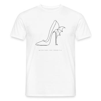 Dressed to Thrill – High Heel Fledermaus Halloween - Männer T-Shirt - Weiß - Vorne - AI Model Male 178 dark (178cm)