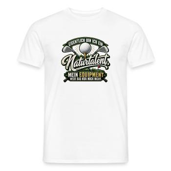 Golf Naturtalent – Lustiger Golfer Spruch - Männer T-Shirt - Weiß - Vorne - AI Model Male 178 dark (178cm)