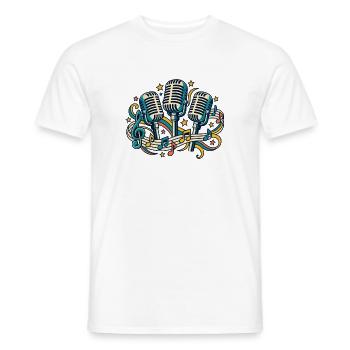 Mikrofonchor – Stimmen gemeinsam stark - Männer T-Shirt - Weiß - Vorne - AI Model Male 178 dark (178cm)