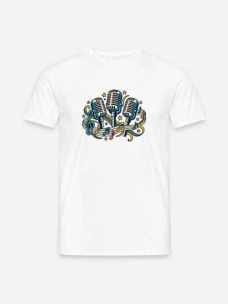 Mikrofonchor – Stimmen gemeinsam stark - Männer T-Shirt - Weiß
