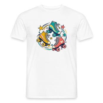 Rollschuhrunde – Gemeinsam in Bewegung - Männer T-Shirt - Weiß - Vorne - AI Model Male 178 dark (178cm)