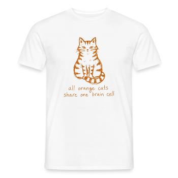Orange Katze All Orange Cats Share One Brain Cell - Männer T-Shirt - Weiß - Vorne - AI Model Male 178 dark (178cm)