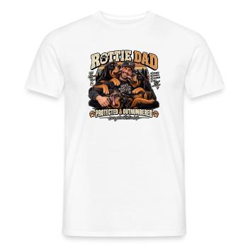 Rottie Dad: Das Leben als Rottie leben - Männer T-Shirt - Weiß - Vorne - AI Model Male 178 dark (178cm)