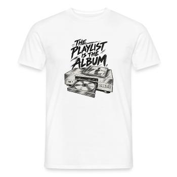 Die Playlist ist das Album - Männer T-Shirt - Weiß - Vorne - AI Model Male 178 dark (178cm)