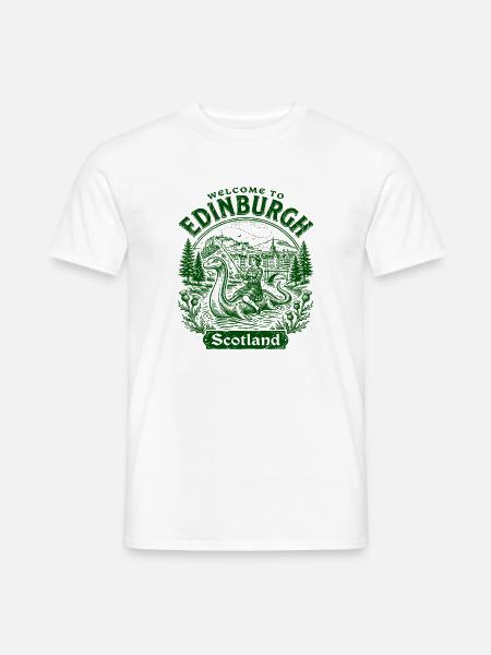 City Welcome To Edinburgh Scotland Fantasy Myth - Männer T-Shirt - Weiß