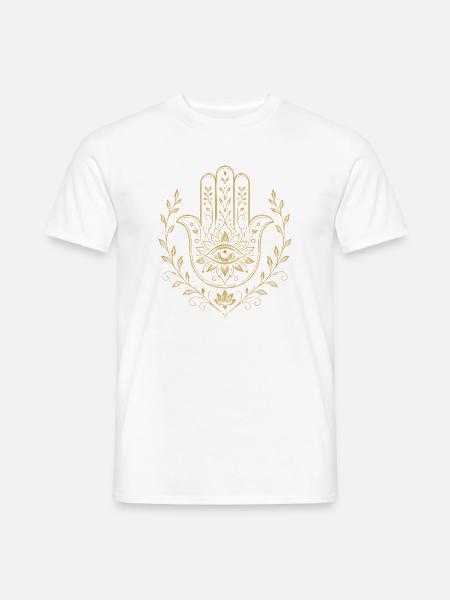 Hamsa-Schutzauge - Männer T-Shirt - Weiß