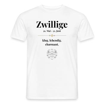 Zwillinge Sternzeichen Eigenschaften - Männer T-Shirt - Weiß - Vorne - AI Model Male 178 dark (178cm)