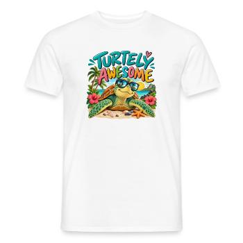 Turtely Awesome Beach Turtle - Männer T-Shirt - Weiß - Vorne - AI Model Male 178 dark (178cm)