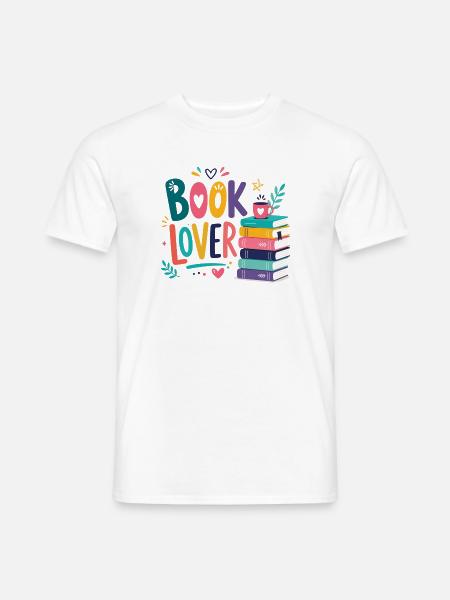 Buchliebhaber Farbenfroh - Männer T-Shirt - Weiß