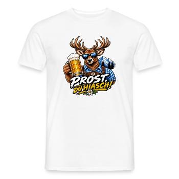 Prost du Hiasch - Prost du Hirsch - Volksfest - Männer T-Shirt - Weiß - Vorne - AI Model Male 178 dark (178cm)