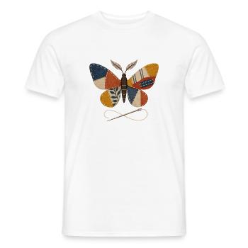 Patchwork-Nähfalter - Männer T-Shirt - Weiß - Vorne - AI Model Male 178 dark (178cm)