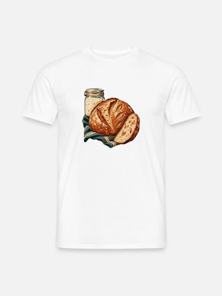 Sauerteiglaib und Starterglas - Männer T-Shirt - Weiß