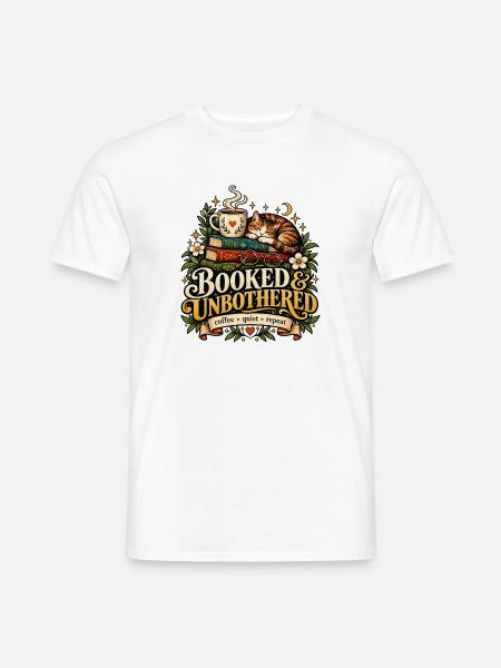 Booked Unbothered - Männer T-Shirt - Weiß