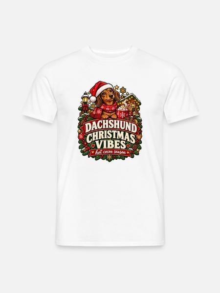 Christmas Dachshund - Männer T-Shirt - Weiß