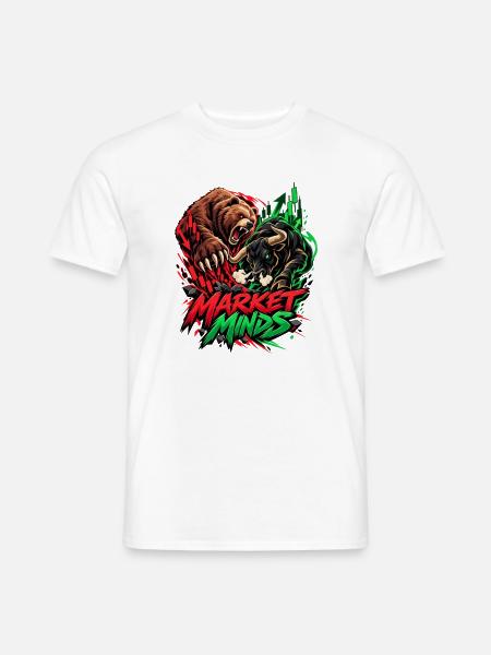 Markt Minds: Bullen vs Bären - Männer T-Shirt - Weiß