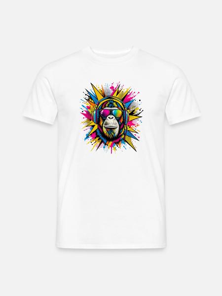Pop Art Schimpanse - Männer T-Shirt - Weiß