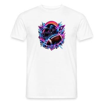 Neon Football Helm Synthwave - Männer T-Shirt - Weiß - Vorne - AI Model Male 178 dark (178cm)